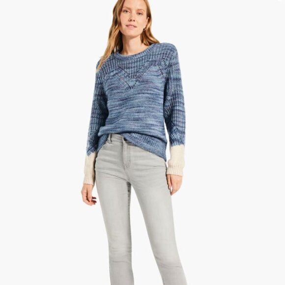 NWT Nic+Zoe Winter Warmth Pullover Space dye yarn Blue Sweater Size S - Picture 4 of 13